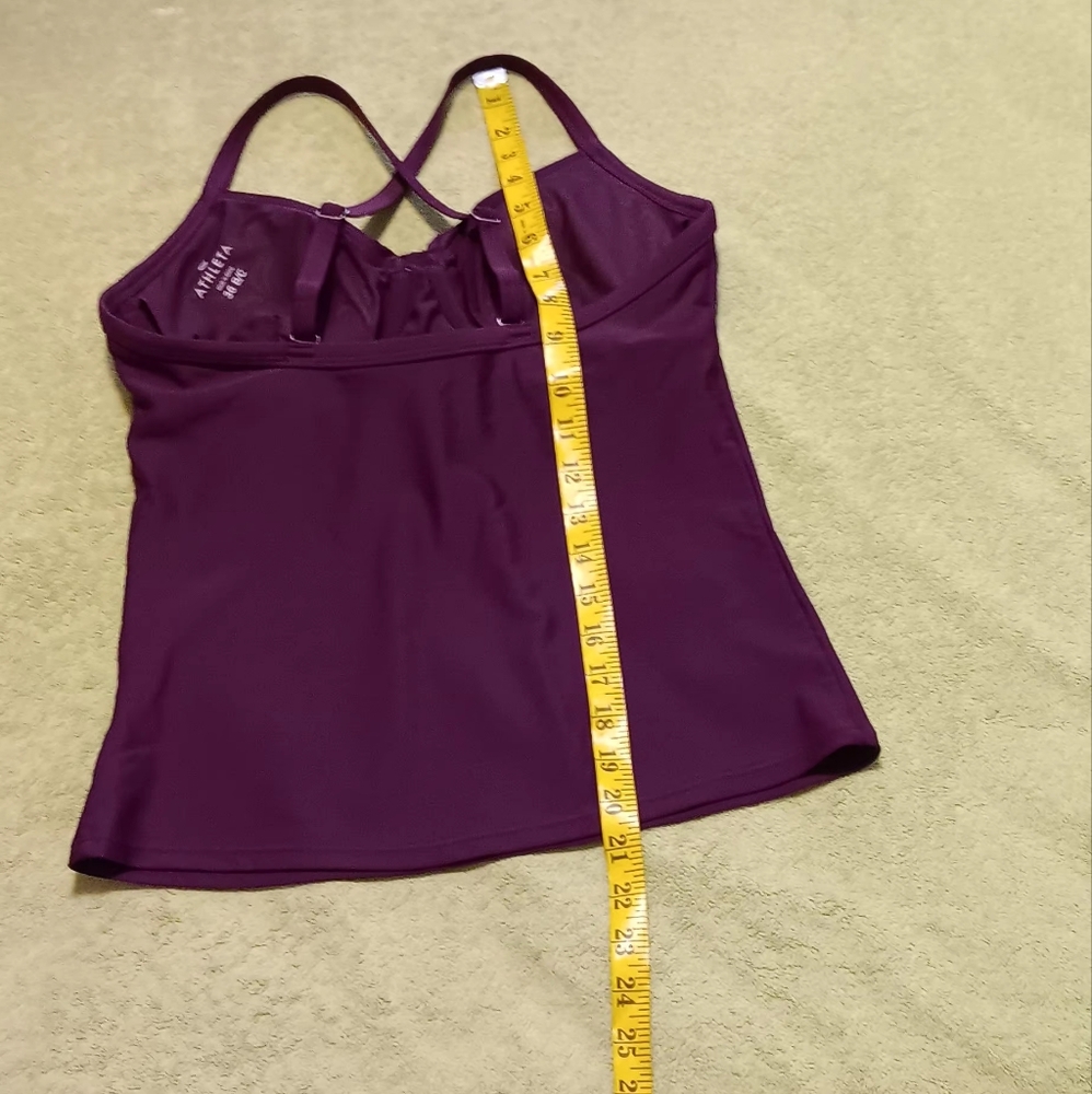 Athleta Twister Tankini Swim Tank Cross Back Burgundy Berry Sz36B/C - Picture 10 of 13